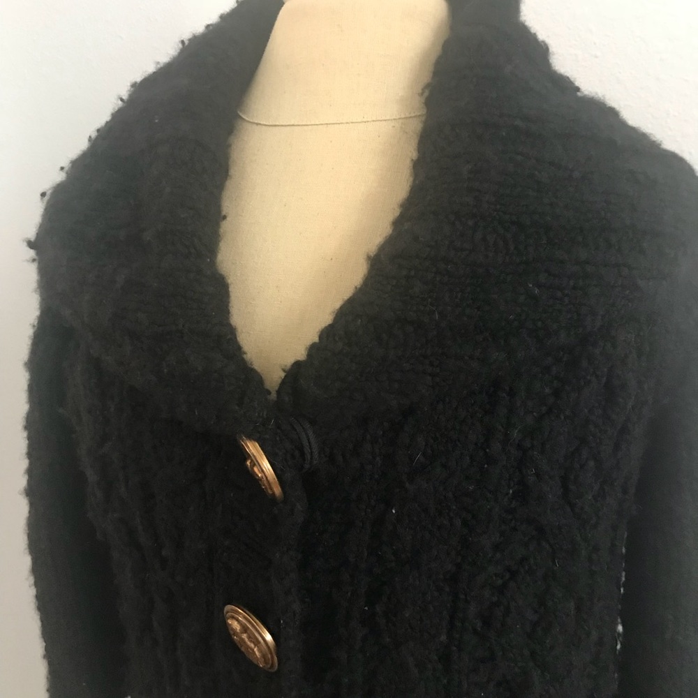 Juicy Couture Jacket Black Fuzzy Wool - Picture 6 of 8